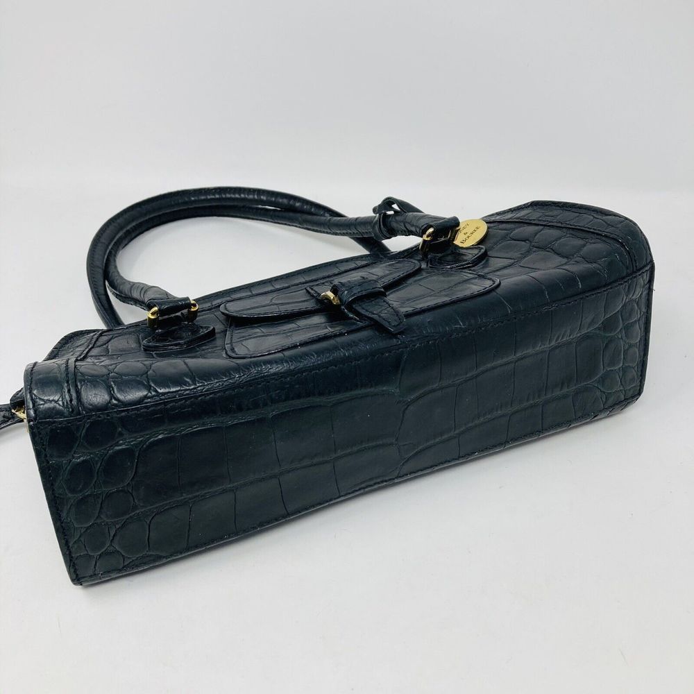 Vintage Dooney & Bourke Made In Italy Croc Leather Black Shoulder Bag Rare EUC - Picture 10 of 11